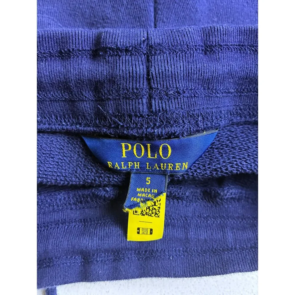 Polo Ralph Lauren Boys Navy Logo Fleece Jogger Sweatpants Size 5
